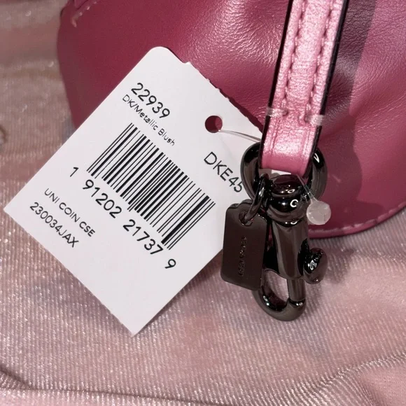 BNWT Authentic Coach Uni Coin Case – Metallic Pink Unicorn Bag Charm - Picture 2 of 6